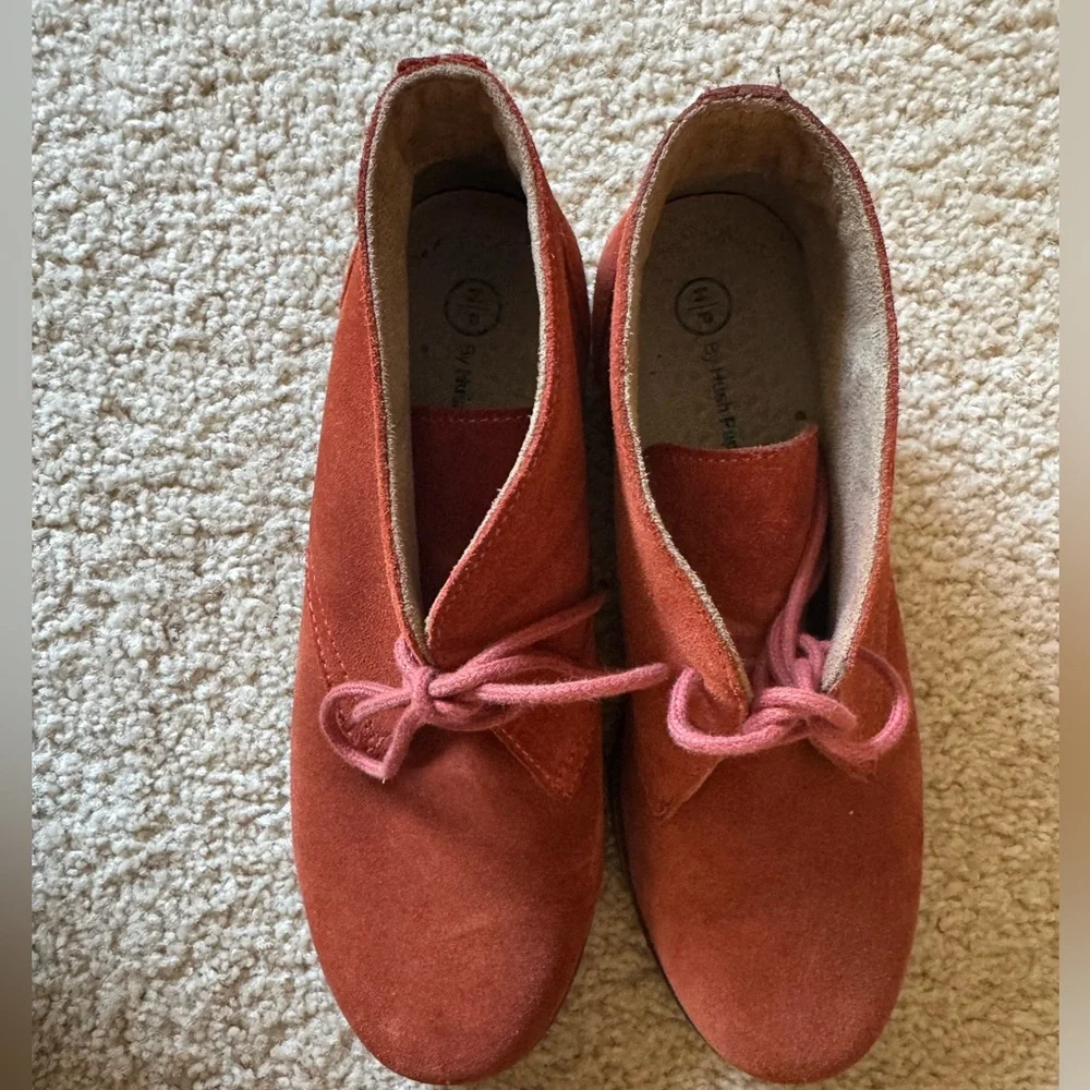 🧡 H.P. by Hush Puppies Moyen Orange Suede Booties – Size 7 - Picture 2 of 6